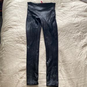 Spank faux leather leggings